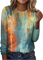 Long Sleeve Crew Neck Floral Casual Regular Blouse