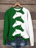 Casual Long Sleeve Crew Neck Animal Loose Regular Sweatshirt