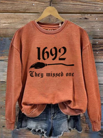 Loose Long Sleeve Crew Neck Text Letters Casual Regular Sweatshirt