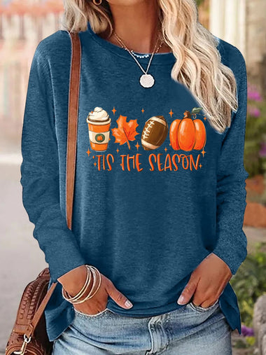 Casual Long Sleeve Crew Neck Halloween Loose Regular Blouse