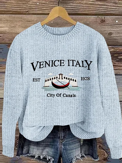 Casual Long Sleeve Crew Neck Geometric Loose Regular Sweatshirt