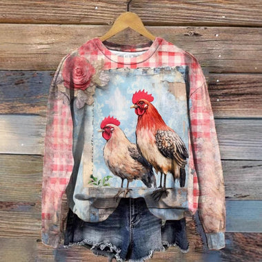 Casual Long Sleeve Crew Neck Animal Loose Regular Sweatshirt