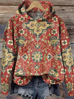 Casual Long Sleeve Hoodie Ethnic Loose Regular Sweatshirt