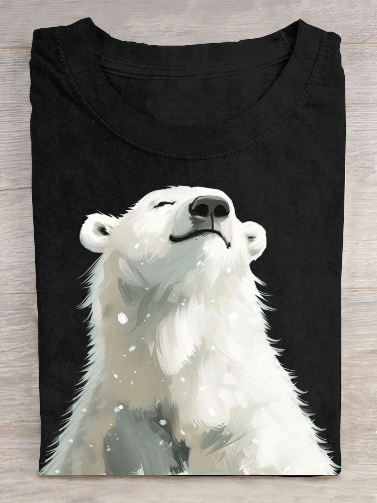 Loose Short Sleeve Crew Neck Animal Casual Regular T-Shirt