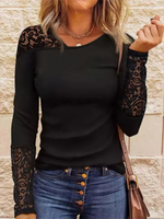 Long Sleeve Asymmetrical Plain Casual Regular Blouse