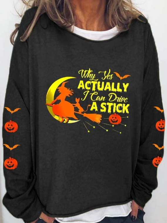 Casual Long Sleeve Crew Neck Halloween Zipper Loose Regular Sweatshirt