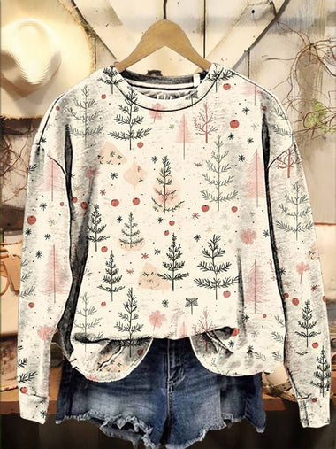 Casual Long Sleeve Crew Neck Floral Loose Regular Sweatshirt