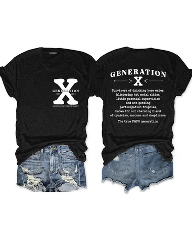 Loose Cap Sleeve Crew Neck Text Letters Simple Regular T-Shirt