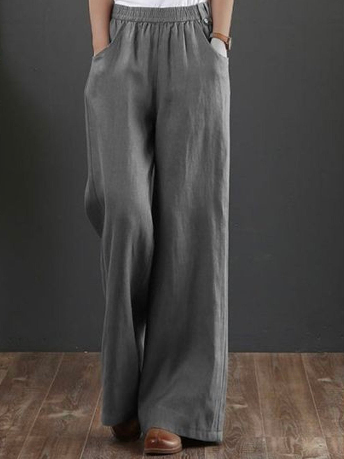 Boho Plain Loose Long Pants