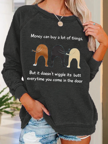 Casual Long Sleeve Crew Neck Animal Regular Sweatshirt
