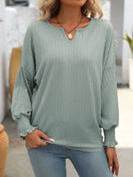 Casual Long Sleeve Crew Neck Plain Loose Regular T-Shirt