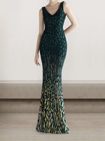 Sexy Sleeveless V Neck Plain Tight Maxi Dress