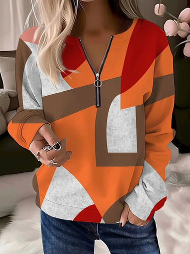 Casual Long Sleeve Crew Neck Ethnic Loose Regular Sweatshirt