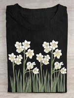 Casual Short Sleeve Crew Neck Floral Loose Regular T-Shirt