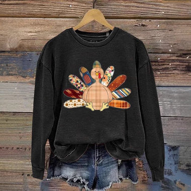 Loose Long Sleeve Crew Neck Ethnic Casual Regular Sweatshirt