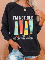 Long Sleeve Crew Neck Text Letters Casual Regular Blouse