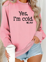 Casual Long Sleeve Crew Neck Text Letters Loose Regular Sweatshirt