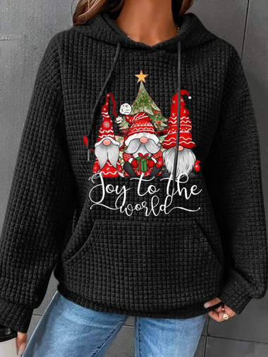 Loose Long Sleeve Hoodie Christmas Simple Regular Hoodie