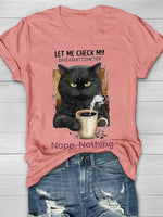 Loose Short Sleeve Crew Neck Cat Casual Regular T-Shirt