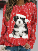 Loose Long Sleeve Crew Neck Christmas Casual Regular Sweatshirt