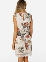 NEW FEELING Womens Beige Floral Dresses