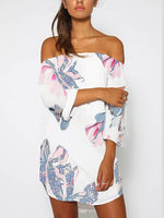 OEM Ladies White Floral Dresses