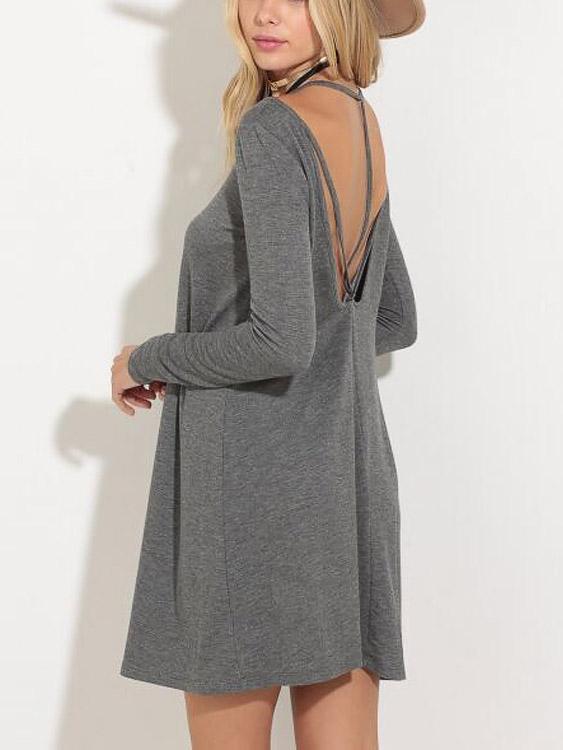 OEM Ladies Grey Casual Dresses