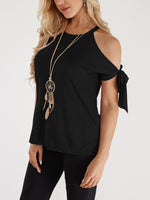 NEW FEELING Womens Black T-Shirts