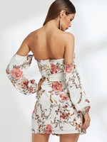 NEW FEELING Womens White Floral Dresses