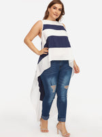 OEM Ladies Striped Plus Size Tops