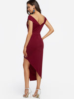 NEW FEELING Womens Burgundy Maxi Dresses