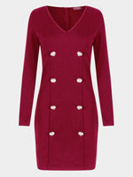 NEW FEELING Womens Burgundy Casual Dresses