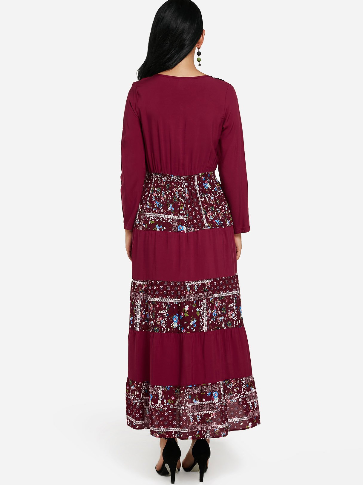 NEW FEELING Womens Burgundy Maxi Dresses