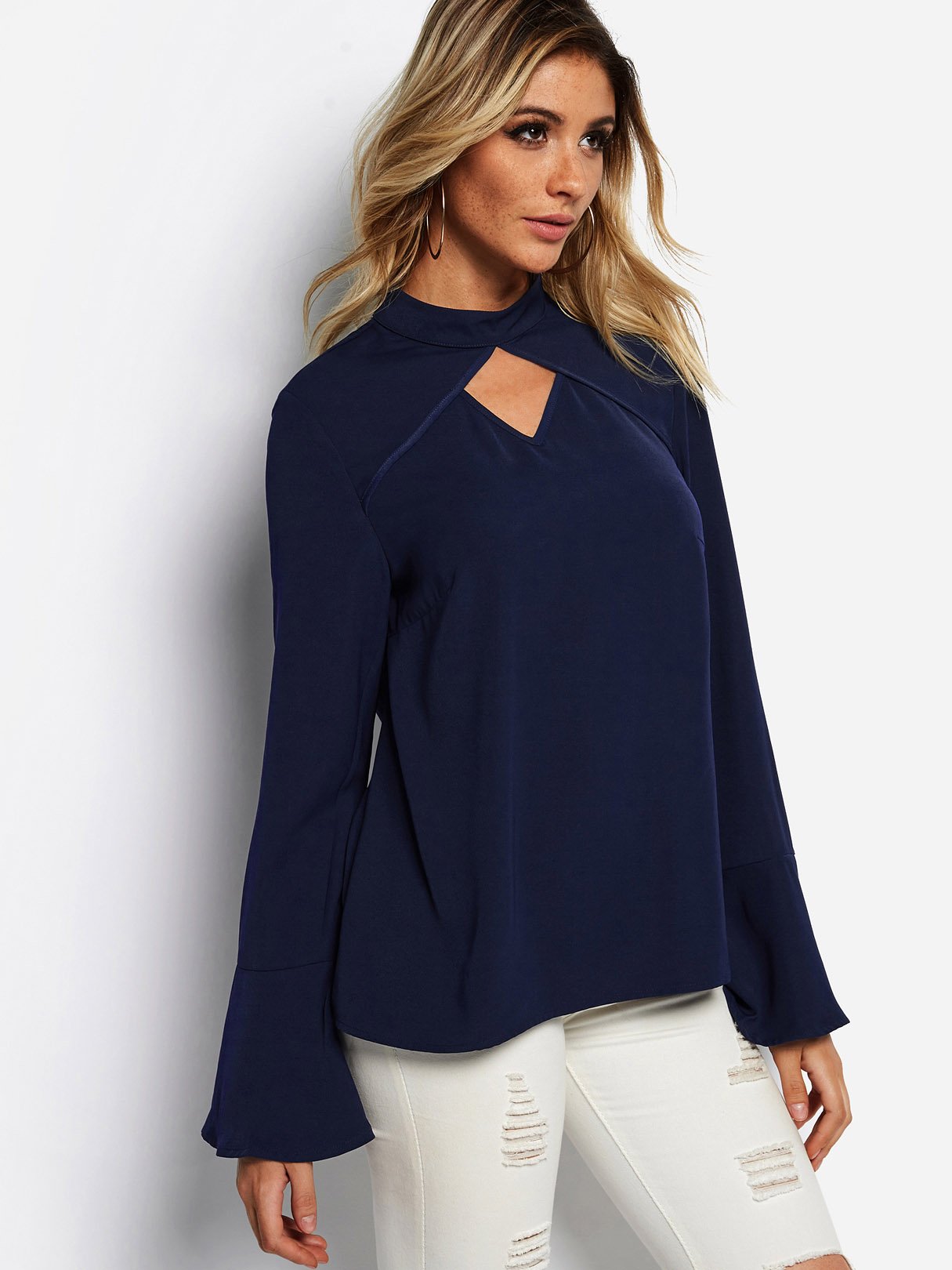 OEM Ladies Navy Blouses