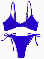 NEW FEELING Womens Blue Bikinis