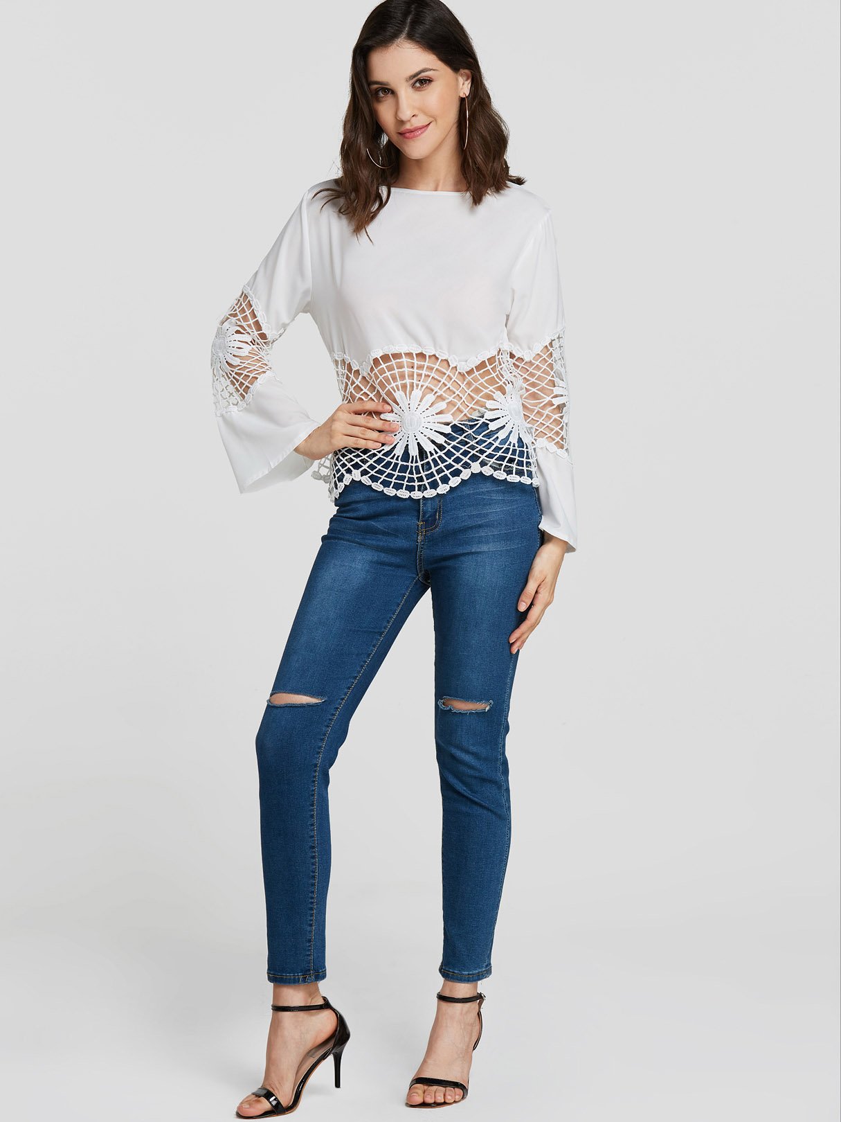 NEW FEELING Womens White T-Shirts