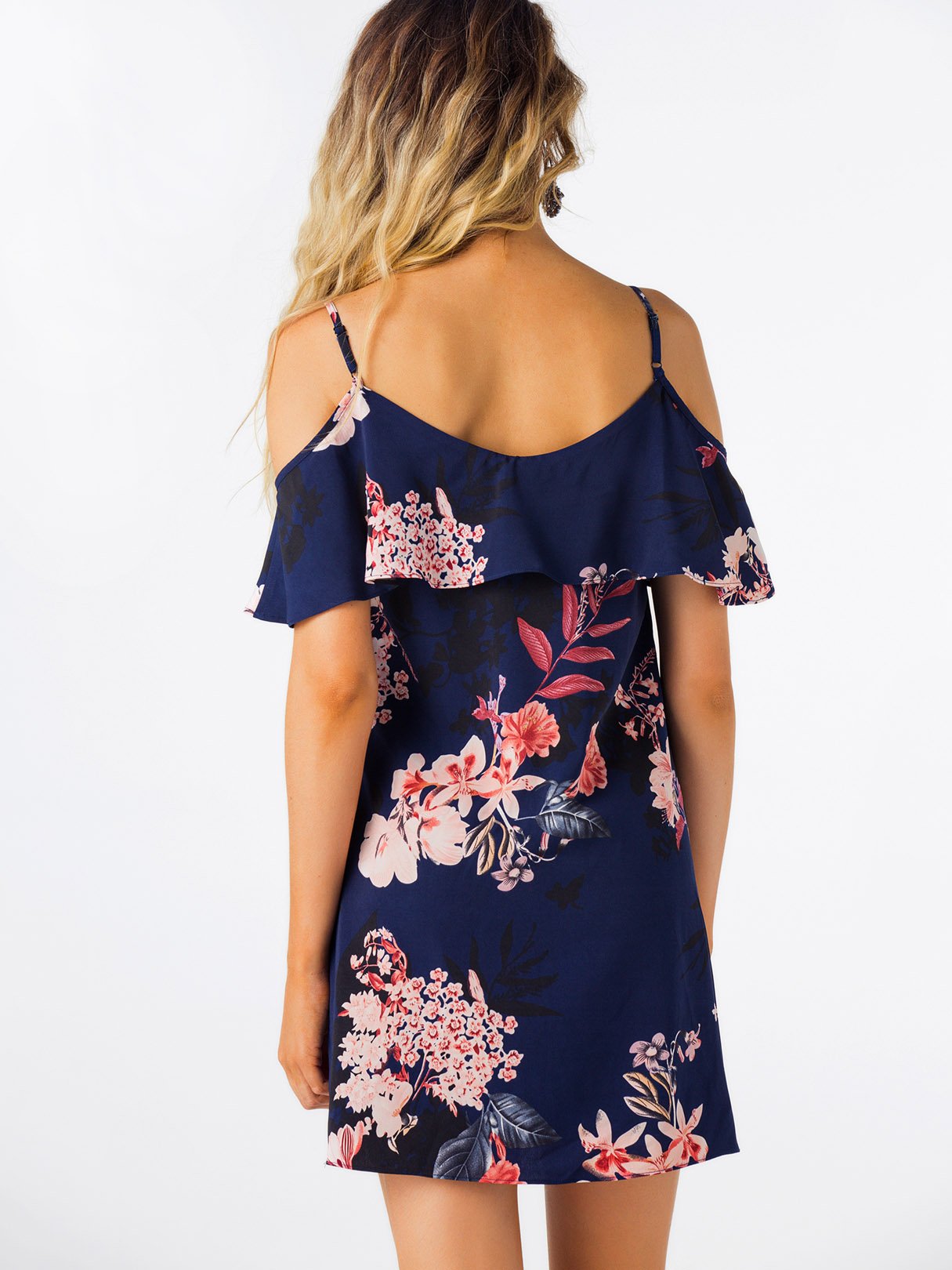 NEW FEELING Womens Navy Floral Dresses
