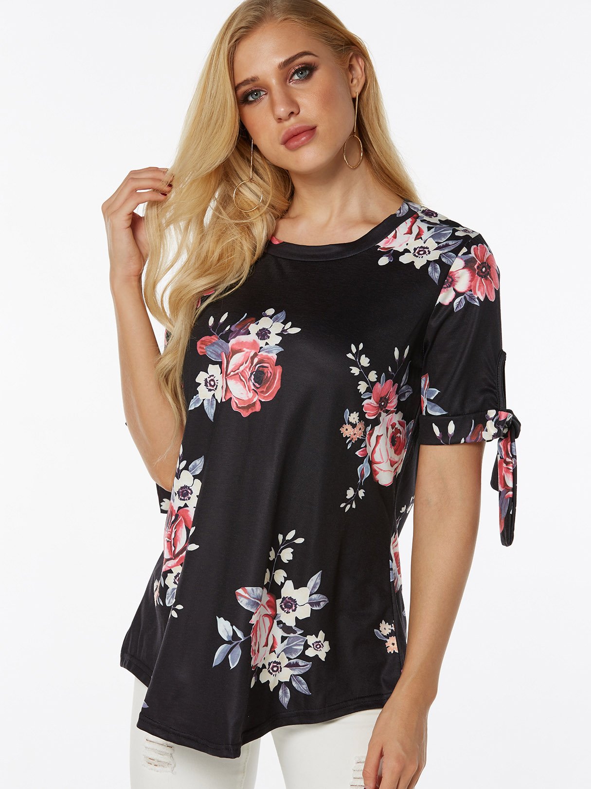 Custom Womens Floral Print T-Shirts
