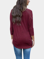 NEW FEELING Womens Burgundy T-Shirts
