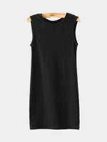 Wholesale Black Crew Neck Sleeveless Cut Out Mini Dress