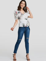 NEW FEELING Womens White Blouses