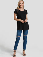 NEW FEELING Womens Black T-Shirts