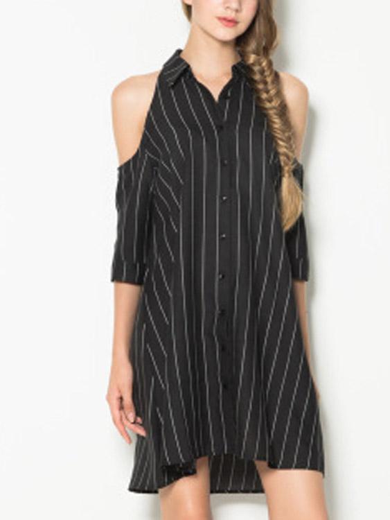 OEM Ladies Striped Mini Dresses