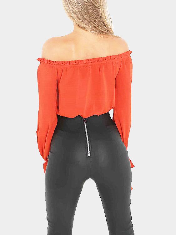 NEW FEELING Womens Red Blouses