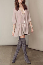 OEM Ladies Cream Casual Dresses