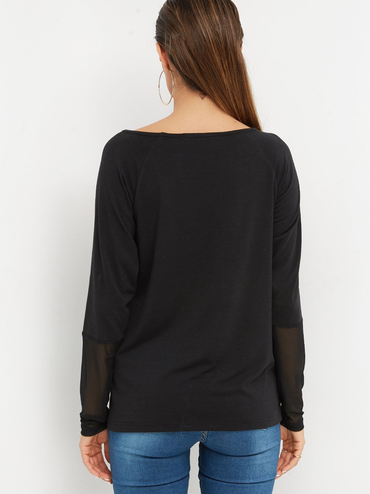 NEW FEELING Womens Black T-Shirts