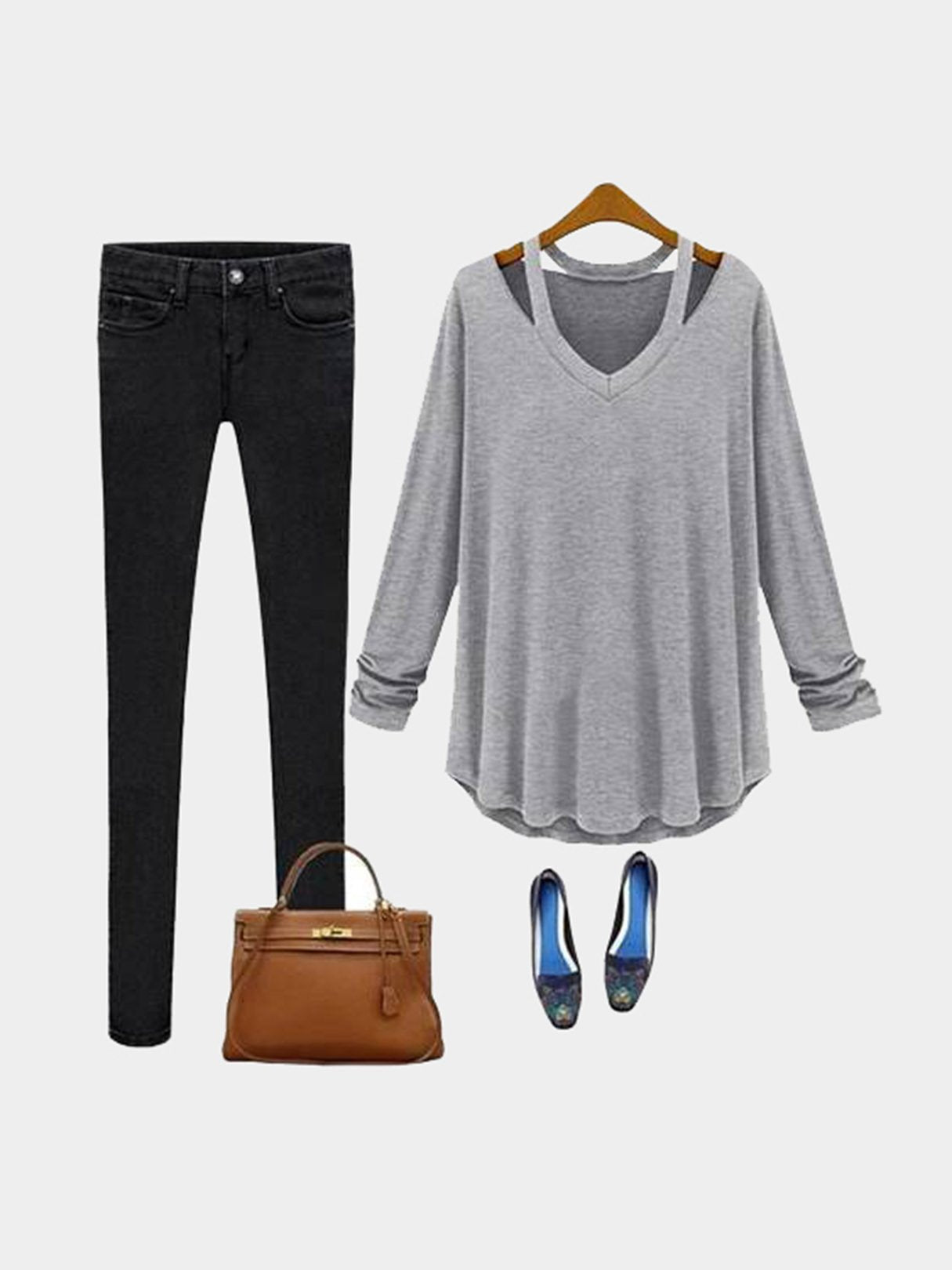 NEW FEELING Womens Grey T-Shirts