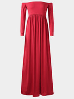 Wholesale Off The Shoulder High Elastic Maternity Photography Maxi Dresses 