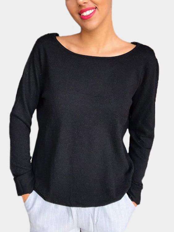 NEW FEELING Womens Black T-Shirts