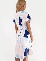 NEW FEELING Womens Color Block V-Neck Dresses